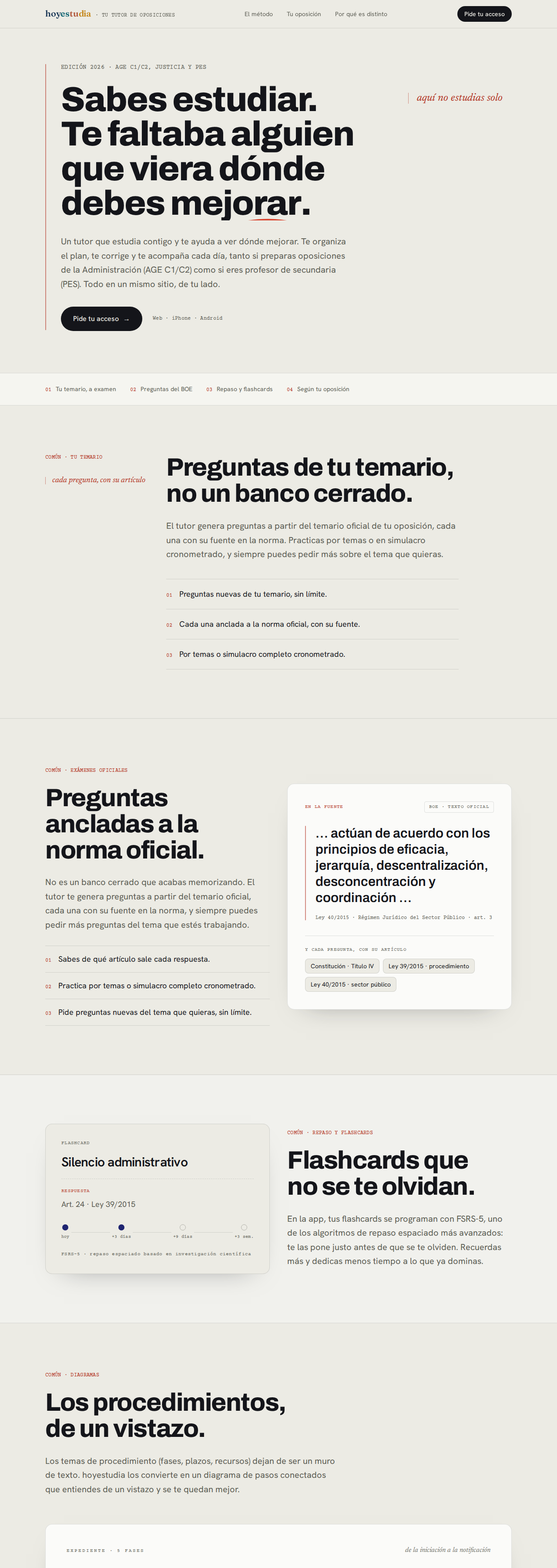hoyestudia: Preparación de oposiciones asistida por IA.