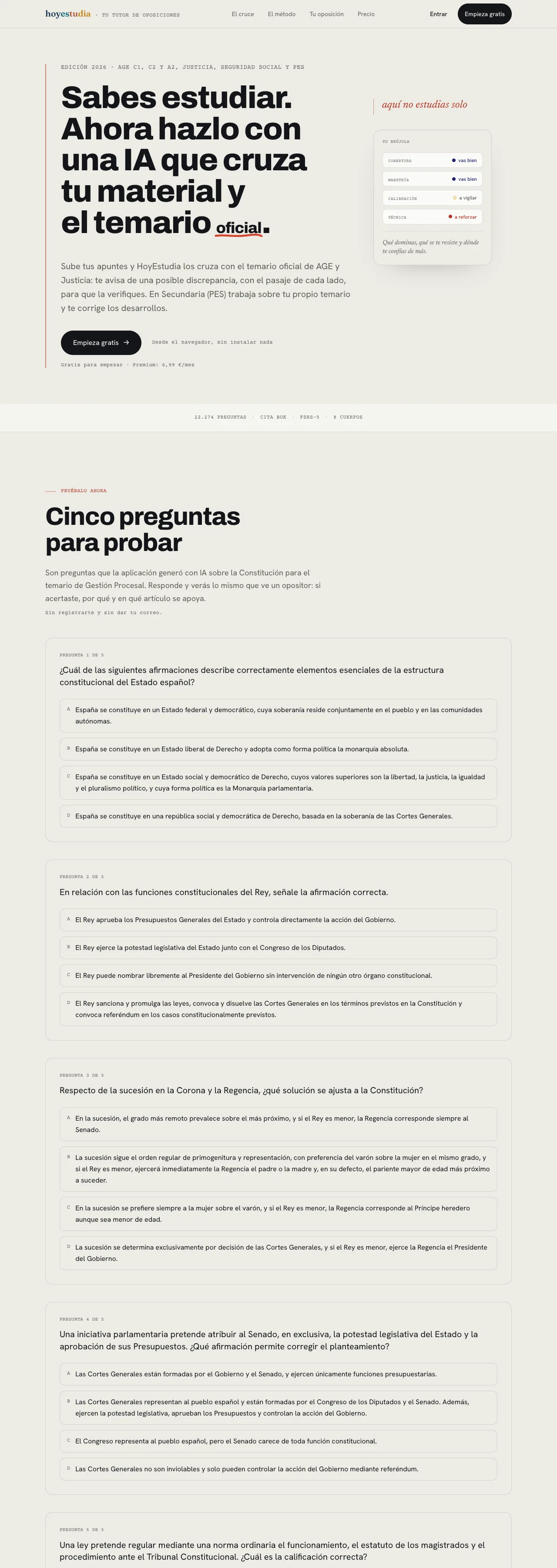 Captura de hoyestudia.es, la web de hoyestudia
