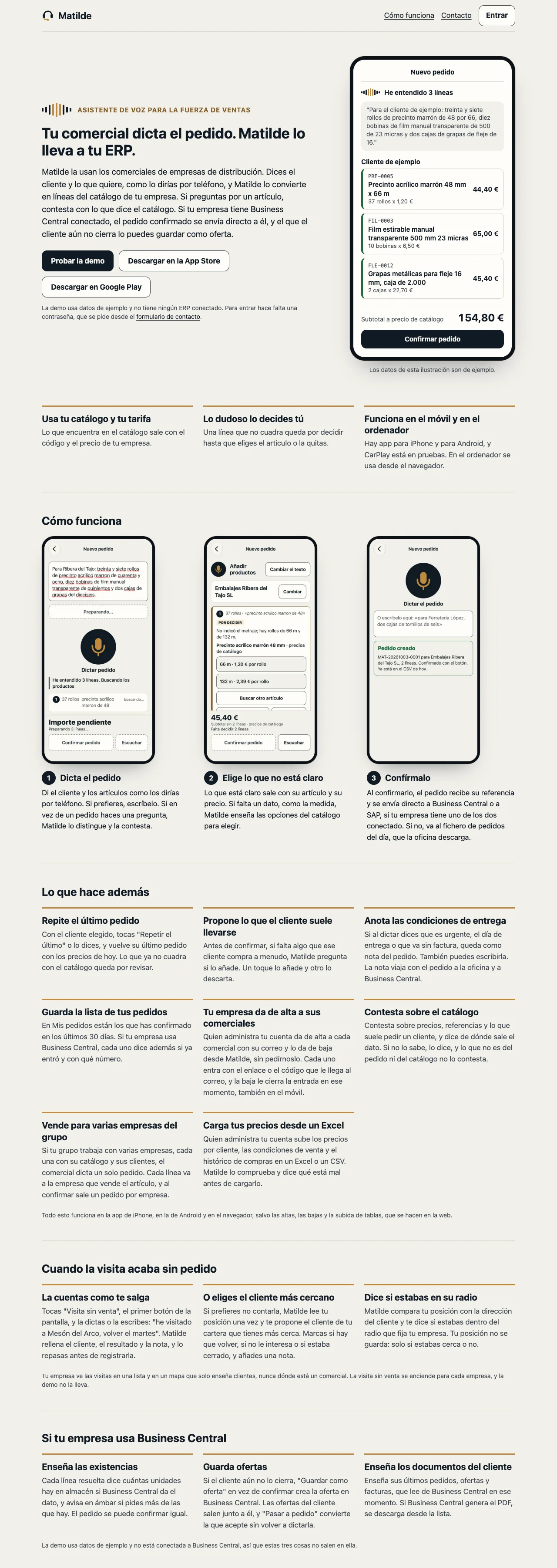 Captura de oyematilde.com, la web de Matilde
