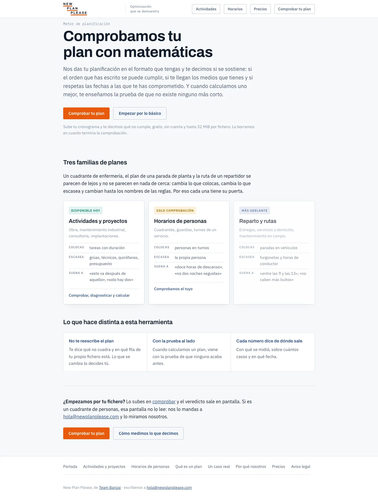 Captura de newplanplease.com, la web de New Plan Please
