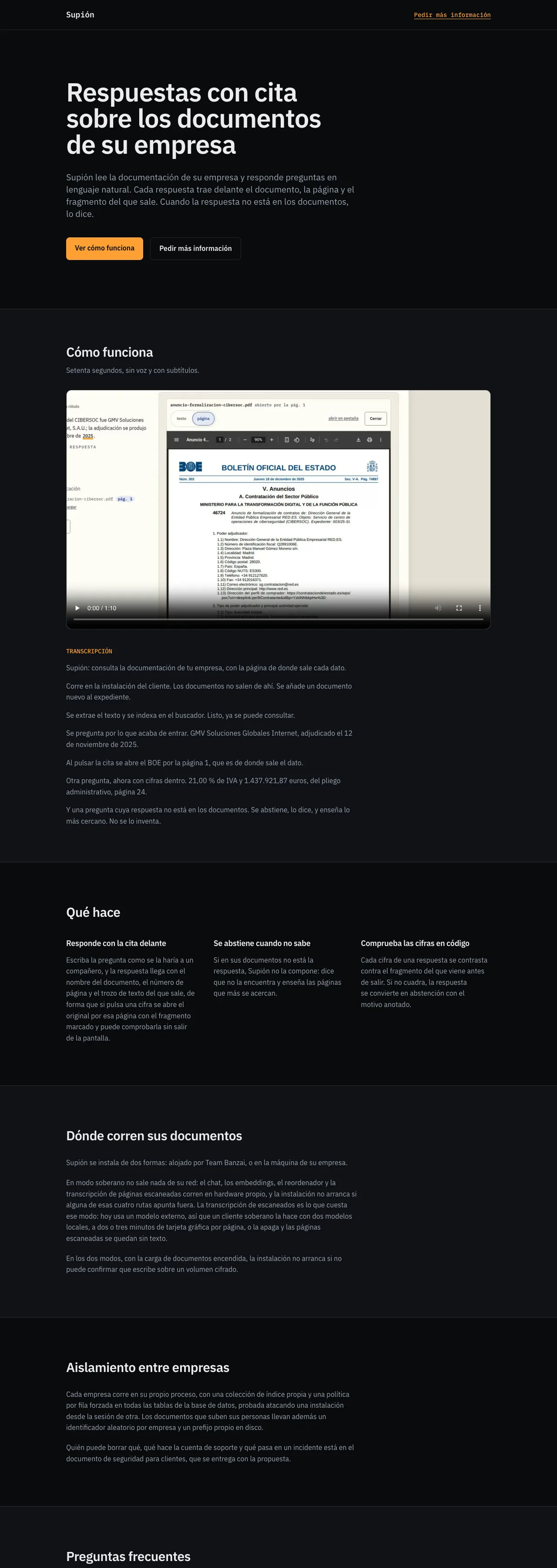 Captura de supion.es, la web de Supión