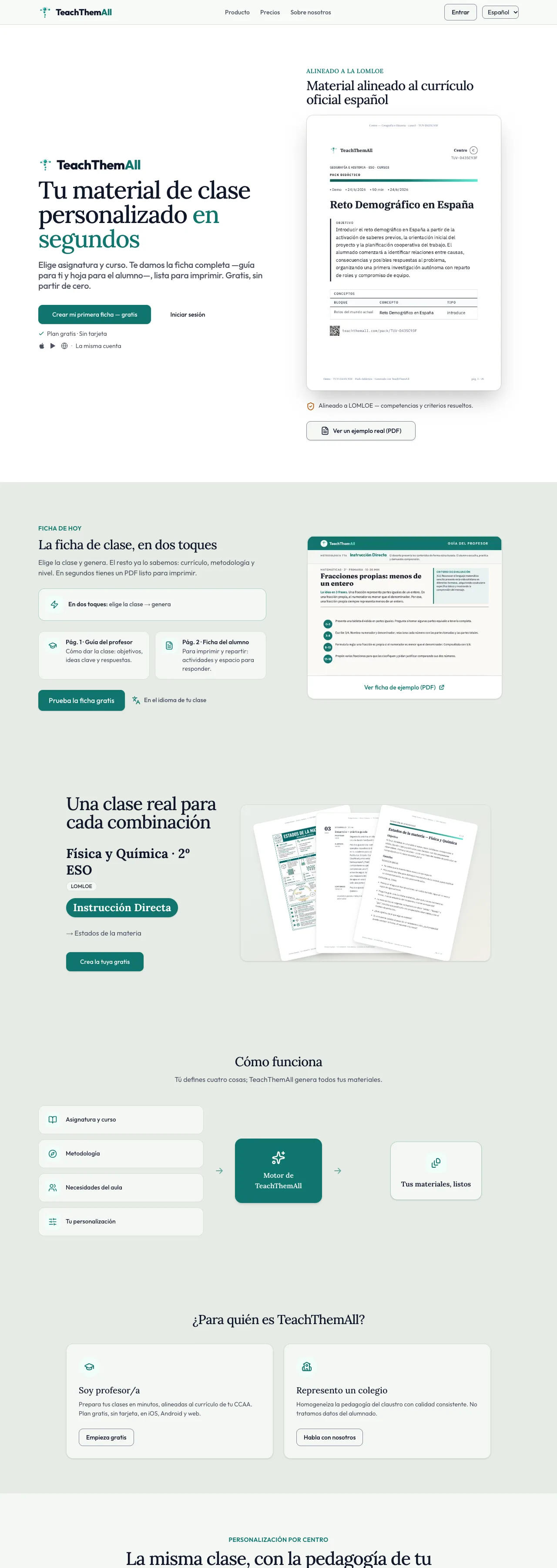 Captura de teachthemall.com, la web de TeachThemAll