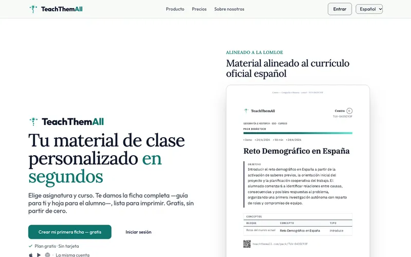 Captura de teachthemall.com, la web de TeachThemAll